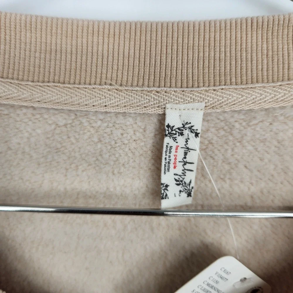 Free People Intimately Oversized Sweatshirt Morning Oat Sand OB2104672 L